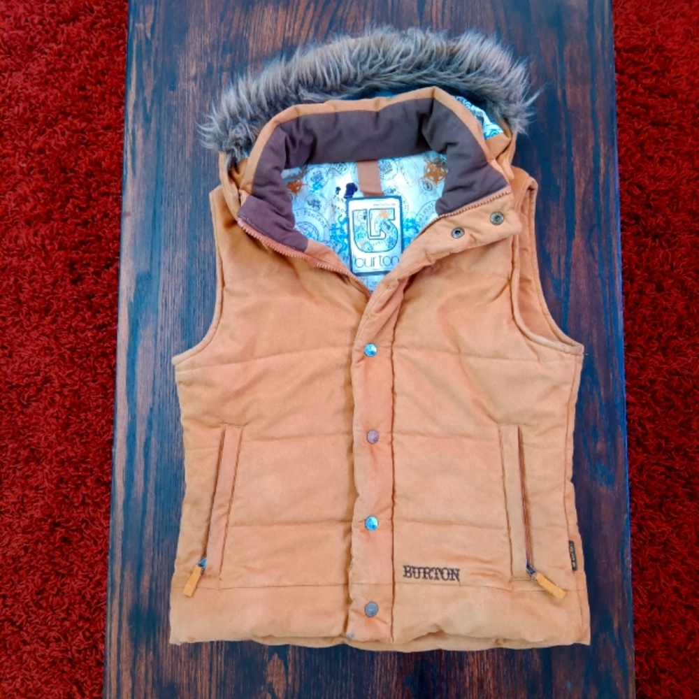 Burton Faux Suede Snap Vest with Removable Faux Fur Trimmed Hood